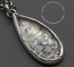 "Kaleidoscope" Cremation Necklaces - Ashes Move Freely Under Your Choice of Stone!