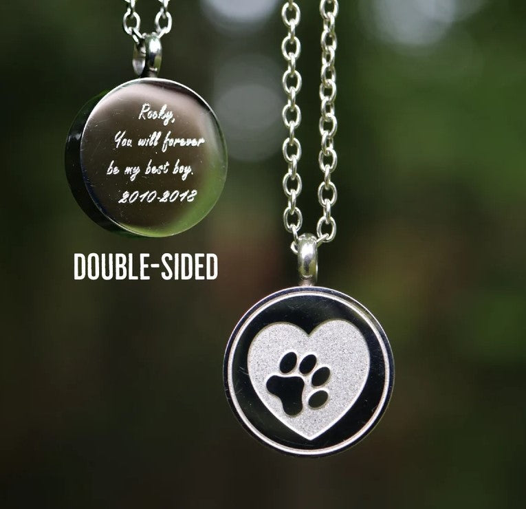 Engraved Fill-At-Home Pawprint Necklace