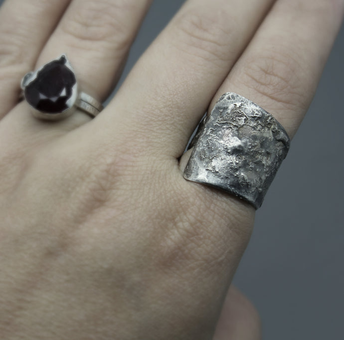Silver Reticulation Wrap Ring - Ashley Lozano Jewelry