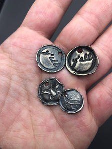 SALE! Silver Wax Seal Symbols - Ashley Lozano Jewelry