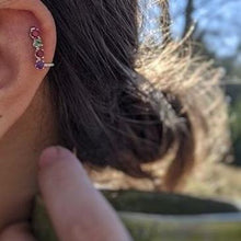 Cartilage Earring / Climber with Family Birthstones - Ashley Lozano Jewelry