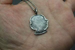 Custom Silver Silhouette Necklace With Fingerprint - Ashley Lozano Jewelry